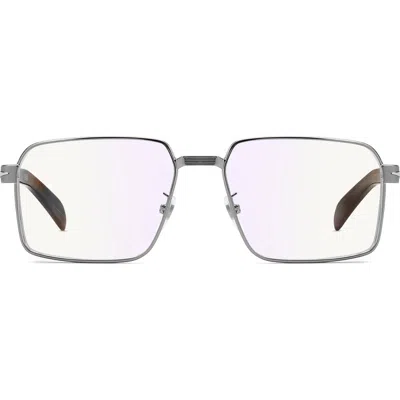 David Beckham Eyewear 57mm Rectangular Optical Glasses In Brown