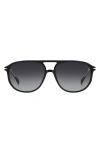 David Beckham Eyewear 58mm Aviator Sunglasses In Black