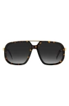 David Beckham Eyewear 59mm Aviator Sunglasses In Havana Gold