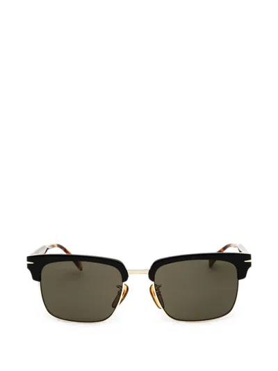 David Beckham Eyewear Browline-frame Sunglasses In Black