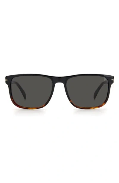 David Beckham Eyewear David Beckham 57mm International Fit Square Sunglasses In Black