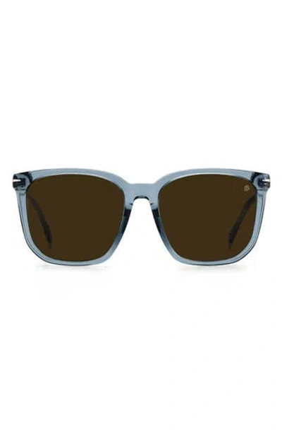 David Beckham Eyewear David Beckham 57mm Square Sunglasses In Blue/brown