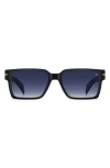 David Beckham Eyewear Db 7162/s 56mm Rectangular Sunglasses In Blue