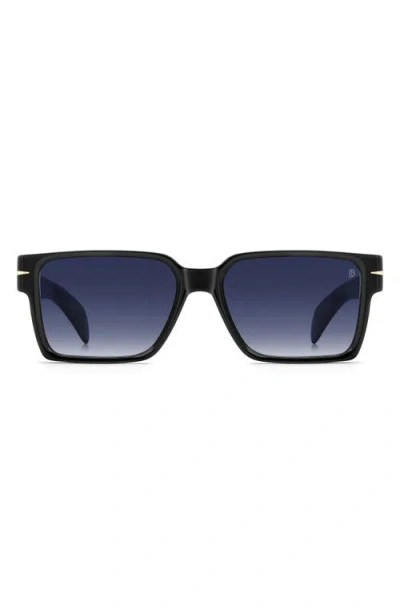David Beckham Eyewear Db 7162/s 56mm Rectangular Sunglasses In Blue