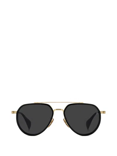 David Beckham Eyewear Double-bridge Aviator-bridge Aviator-frame Sunglasses In Black