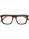 David Beckham Eyewear Rectangular Frame Tortoise-shell Glasses In Brown