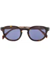 David Beckham Eyewear Rectangular Frame Tortoiseshell Sunglasses In Brown