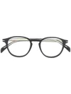 David Beckham Eyewear Round Frame Glasses In Black