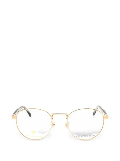 David Beckham Eyewear Round-frame Glasses In Gold