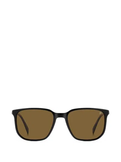David Beckham Eyewear Square-frame Clip-on Sunglasses In Brown