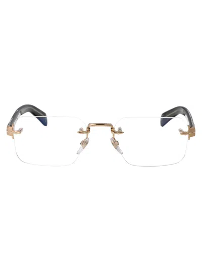 David Beckham Gold Black Acetate Glasses In White