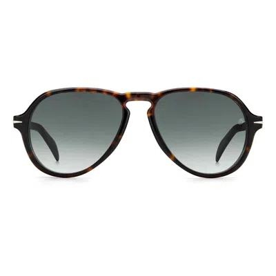 David Beckham Green Shaded Pilot Men's Sunglasses Db 7079/s 0086/9k 55 In Brown