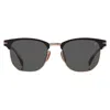 David Beckham Green Square Men's Sunglasses Db 7057/f/s 0003/qt 56 In Black