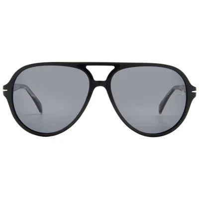 David Beckham Grey Pilot Men's Sunglasses Db 1091/s 0807/m9 60 In Black