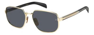 David Beckham Grey Square Men's Sunglasses Db 7121/g/s 0rhl/ir 60 In Gold