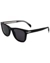 David Beckham Men's Black Rectangular Sunglasses Db1006s In Multi