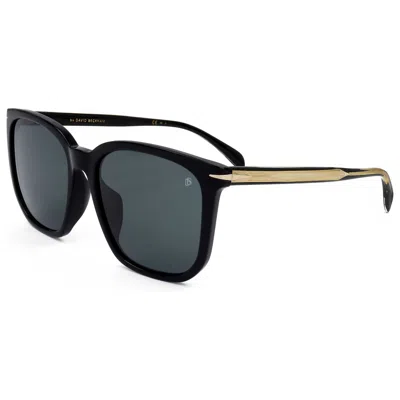 David Beckham Men's 57 Mm Blue Sunglasses In Black