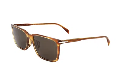 David Beckham Men's 58mm Brown Horn Sunglasses Db1163-f-s-ex4-58 In Gold