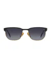 David Beckham Men's 59mm Metal Rectangular Sunglasses In Matte Black Gold Grey