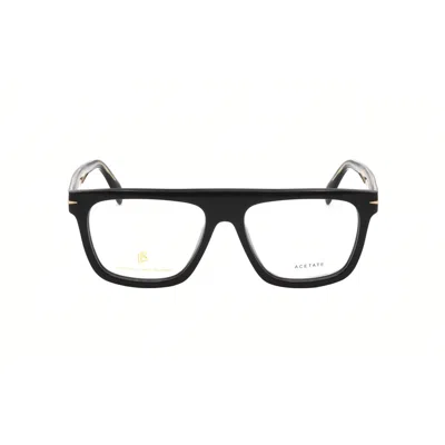 David Beckham Men's Black Rectangular Eyeglass Frames Db 7096 In ["white"]