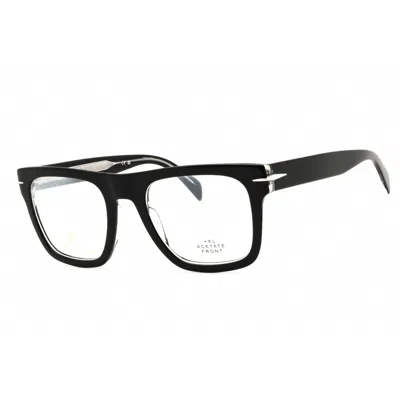 David Beckham Men's Black Rectangular Eyeglass Frames Db7020flat In Transparent