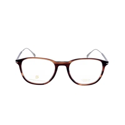 David Beckham Men's Brown Rectangular Eyeglass Frames Db 1148 In Multi