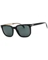 David Beckham Db1076s Rectangular Sunglasses In Black