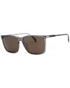 David Beckham Men's Grey Rectangular Sunglasses Db1145gs In Brown