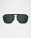 David Beckham Men's Db 7136 Acetate Rectangle Sunglasses In Black Gold