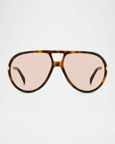 David Beckham Men's Db 99/voyager Acetate Pilot Sunglasses In Havana Gold