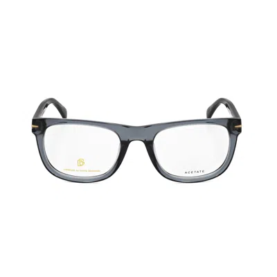 David Beckham Men's Grey Rectangular Eyeglass Frames Db 7085 In ["white"]