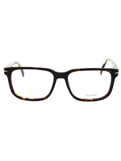 David Beckham Men's Rectangular Eyeglasses - Db 122 Model In Black