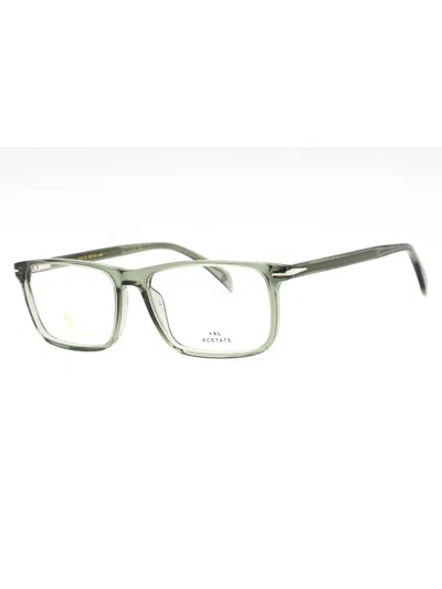 David Beckham Men's Rectangular Plastic Eyeglasses Db 1019 In Green