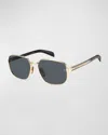David Beckham Men's Stainless Steel Rectangle Sunglasses In 0rhl-ir