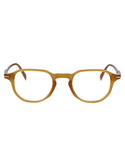 David Beckham Ochre Acetate Glasses In Brown