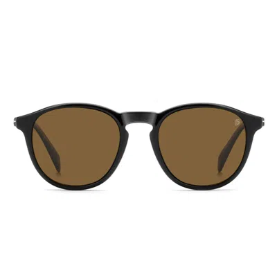 David Beckham Prescription Glasses Db 1018/c 05 Ksp Black Brown/transparent With Polarized Clip On F