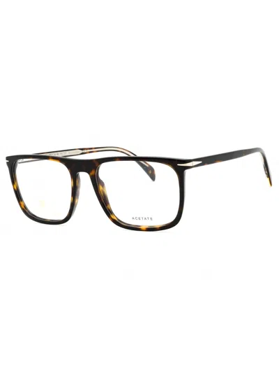 David Beckham Rectangular Eyeglasses 55mm With Clear Demo Lens In Brown