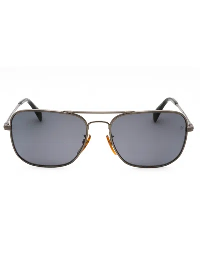 David Beckham Rectangular Men's Metal Sunglasses In Multi