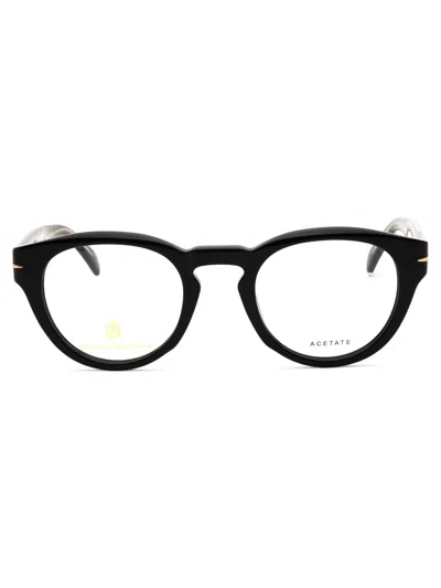 David Beckham Round Eyeglasses For Men - Db 7114 In Black