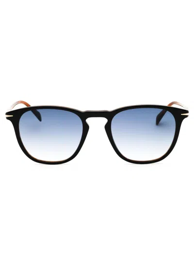 David Beckham Round Frame Men's Sunglasses In Black