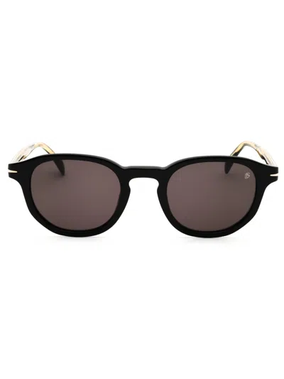 David Beckham Round Men's Sunglasses - Db 1007/s In Black