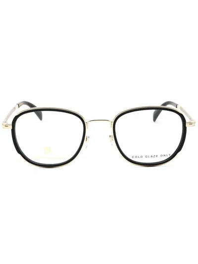 David Beckham Round Metal Men's Eyeglasses In Black