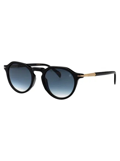David Beckham Round Sunglasses Db 1171/s 2 M2 In Black