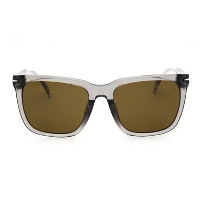 David Beckham Square Full Rim Sunglasses In Gray
