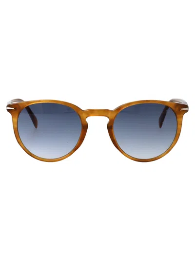 David Beckham Str Ylw Acetate Sunglasses In Brown