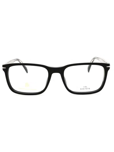 David Beckham Stylish Rectangular Men's Eyeglasses Db 1063 In Black