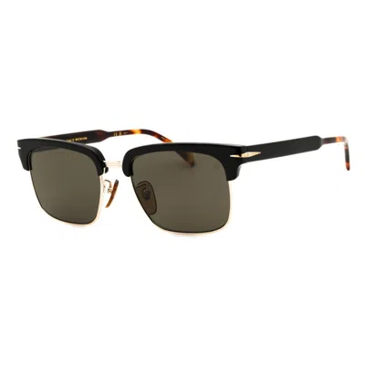 David Beckham Sunglasses Browline Full Rim, Black Havana Gold Frame And Grey Lens Db1119/g/s0xwyir