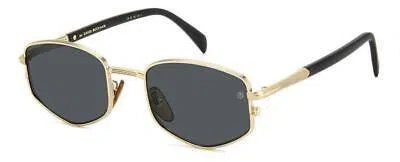 Pre-owned David Beckham Sunglasses Db 1129/s Rhl/ir Black Gold Smoke Man In Gray