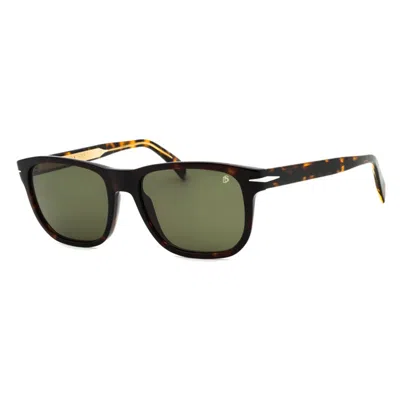 David Beckham Sunglasses Square Full Rim, Havana Frame And Green Lens Db1045/s0086qt In Brown