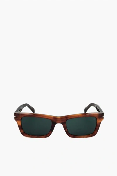 David Beckham Tortoiseshell Sunglasses With Rectangular Design